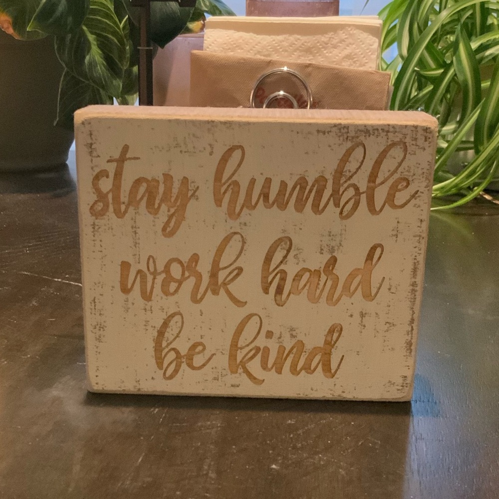 Inspirational Cream and Gold Wooden Wall Decor